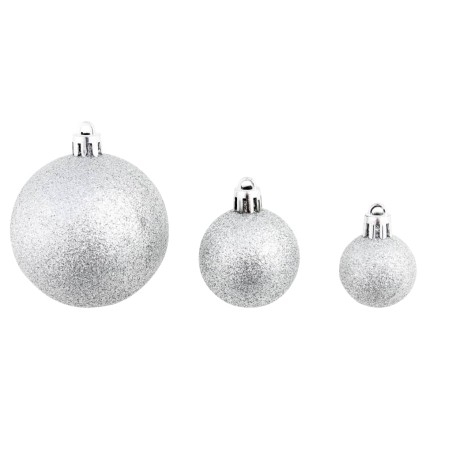 Ensemble de boules de Noël 100 pcs 3/4/6 cm Argenté