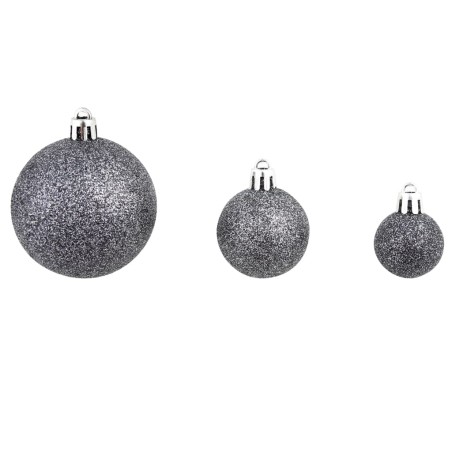 Ensemble de boules de Noël 100 pcs 3/4/6 cm Blanc/Gris