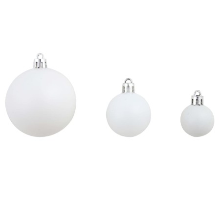 Ensemble de boules de Noël 100 pcs 3/4/6 cm Blanc/Gris