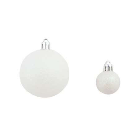 Ensemble de boules de Noël 100 pcs 3/4/6 cm Blanc/Gris