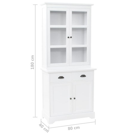 Vaisselier avec 4 portes MDF et Bois de pin 80x40x180 cm