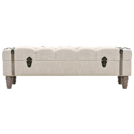 Banc de rangement Bois massif et acier 111x34x37 cm 2