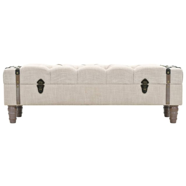 Banc de rangement Bois massif et acier 111x34x37 cm