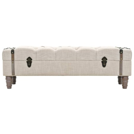 Banc de rangement Bois massif et acier 111x34x37 cm