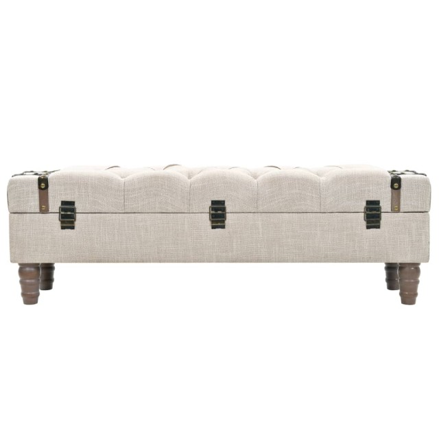 Banc de rangement Bois massif et acier 111x34x37 cm