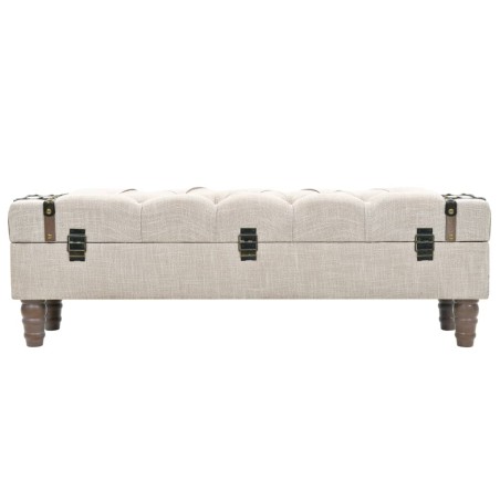 Banc de rangement Bois massif et acier 111x34x37 cm