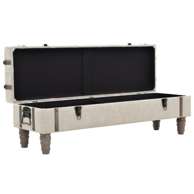 Banc de rangement Bois massif et acier 111x34x37 cm