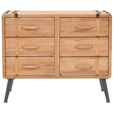Armoire à tiroirs bois de sapin massif 91x35x73 cm 2