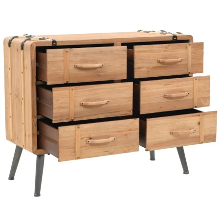 Armoire à tiroirs bois de sapin massif 91x35x73 cm