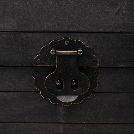 Coffre de rangement Bois massif style vintage 120x30x40 cm