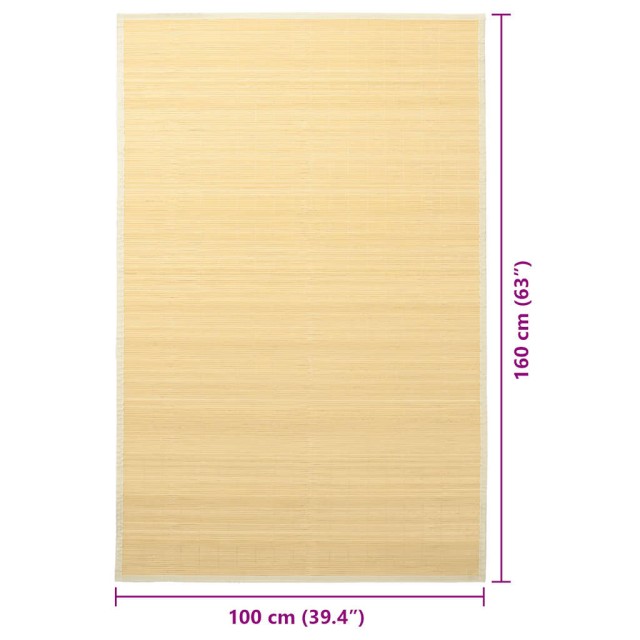 Tapis en bambou 100x160 cm Naturel