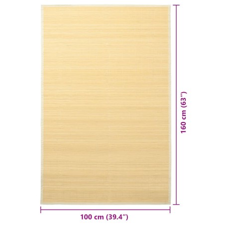 Tapis en bambou 100x160 cm Naturel