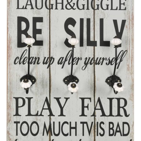 Porte-manteau mural avec 6 crochets 120 x 40 cm THANK YOU