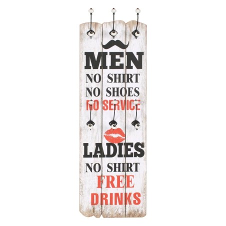 Porte-manteau mural avec 6 crochets 120 x 40 cm MEN LADIES