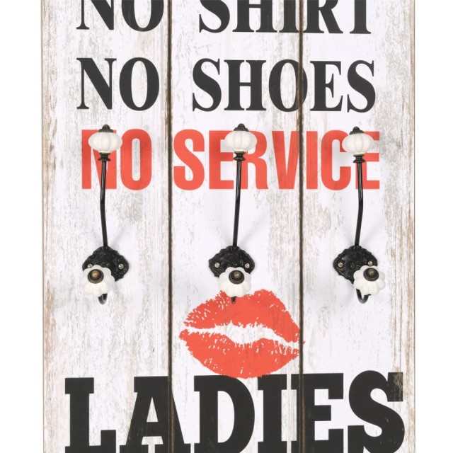 Porte-manteau mural avec 6 crochets 120 x 40 cm MEN LADIES