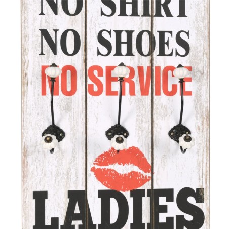 Porte-manteau mural avec 6 crochets 120 x 40 cm MEN LADIES