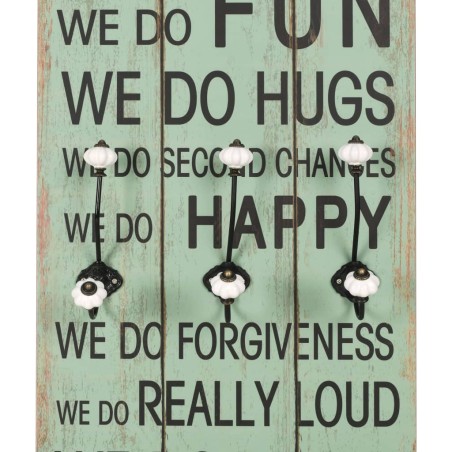 Porte-manteau mural avec 6 crochets 120 x 40 cm HAPPY LOVE