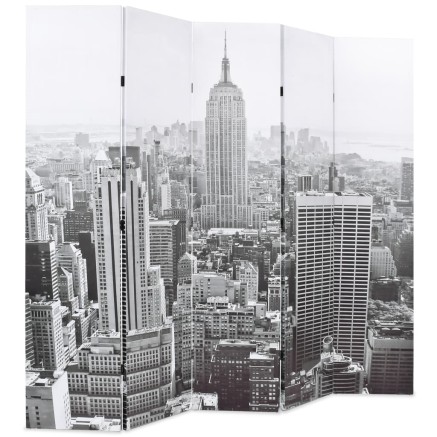 Cloison de séparation pliable 200x170 cm New York Noir et blanc 2
