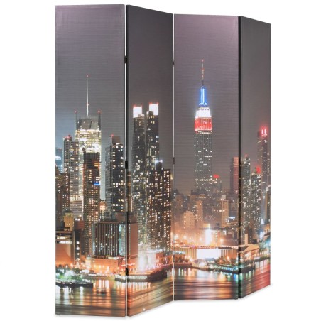 Cloison de séparation pliable 160x170 cm New York la nuit