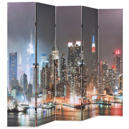 Cloison de séparation pliable 200x170 cm New York la nuit 2