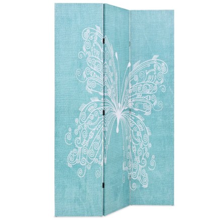 Cloison de séparation pliable 120 x 170 cm Papillon Bleu 2