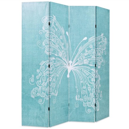 Cloison de séparation pliable 160 x 170 cm Papillon Bleu 2