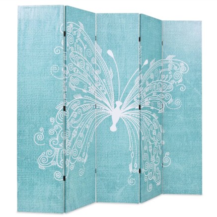 Cloison de séparation pliable 200 x 170 cm Papillon Bleu 2