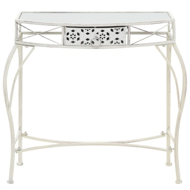 Table d'appoint Style français Métal 82 x 39 x 76 cm Blanc