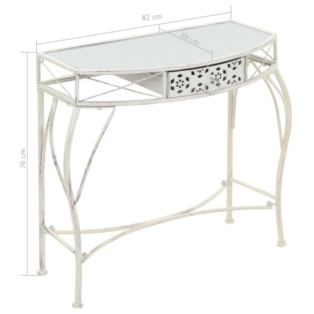 Table d'appoint Style français Métal 82 x 39 x 76 cm Blanc