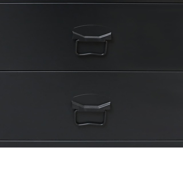 Commode à tiroirs Métal Style Industriel 78x40x93 cm Noir