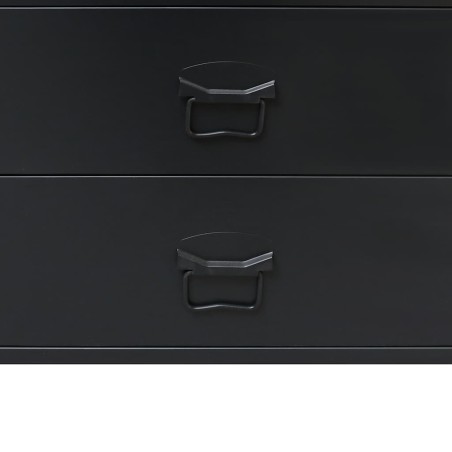 Commode à tiroirs Métal Style Industriel 78x40x93 cm Noir