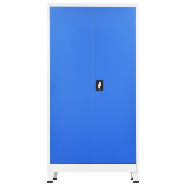 Armoire de vestiaire 2 portes Métal 90x40x180 cm Gris et bleu