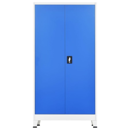 Armoire de vestiaire 2 portes Métal 90x40x180 cm Gris et bleu