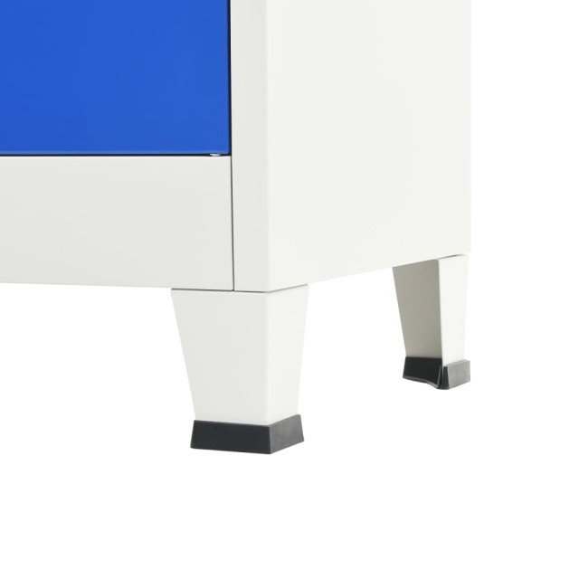 Armoire de vestiaire 2 portes Métal 90x40x180 cm Gris et bleu