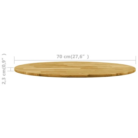 Dessus de table Bois de chêne massif Rond 23 mm 700 mm