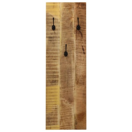 Porte-manteau mural 2 pcs Bois de manguier massif 36x110x3 cm