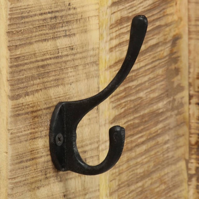 Porte-manteau mural 2 pcs Bois de manguier massif 36x110x3 cm