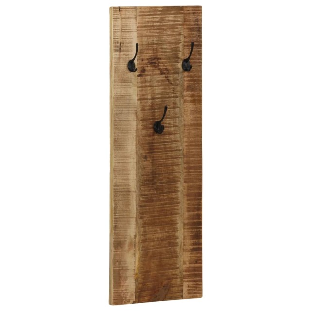 Porte-manteau mural 2 pcs Bois de manguier massif 36x110x3 cm