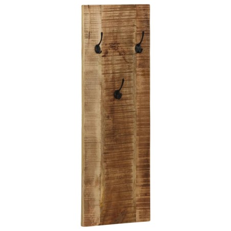 Porte-manteau mural 2 pcs Bois de manguier massif 36x110x3 cm