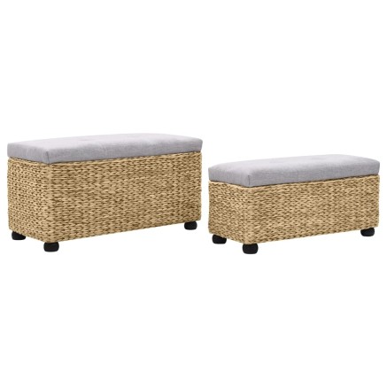 Ensemble de banc lot de 2 Jacinthe d'eau Gris 2