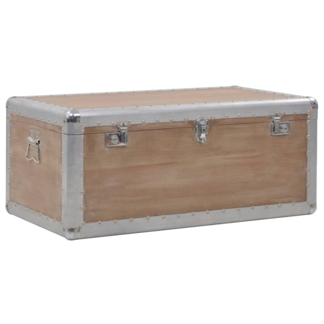 Boîte de rangement Bois de sapin massif 91x52x40 cm Marron