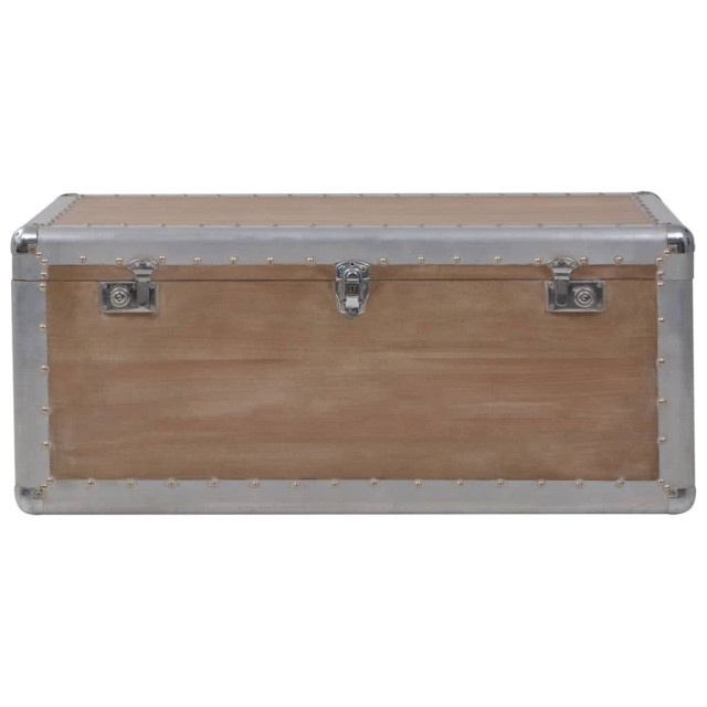 Boîte de rangement Bois de sapin massif 91x52x40 cm Marron