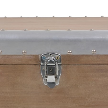 Boîte de rangement Bois de sapin massif 91x52x40 cm Marron