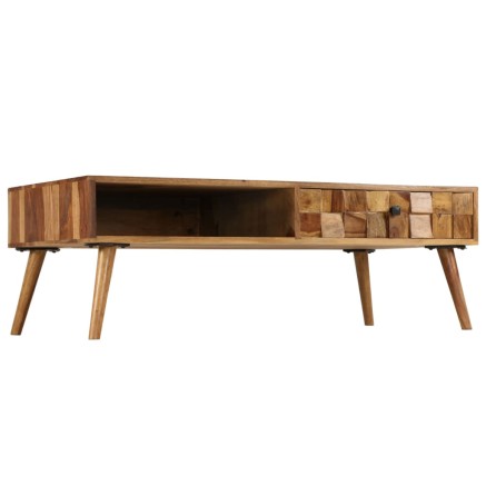 Table basse Bois massif avec finition miel 110x50x37 cm 2