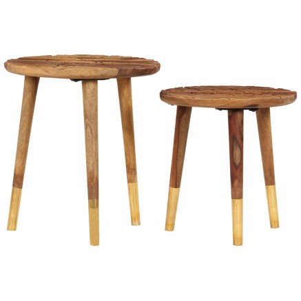 Tables basses 2 pcs Bois massif 2