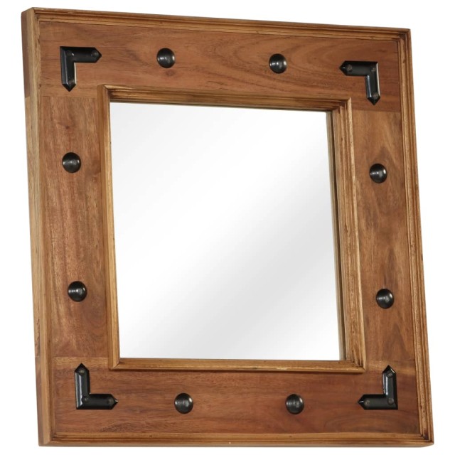 Miroir Bois d'acacia massif 50 x 50 cm
