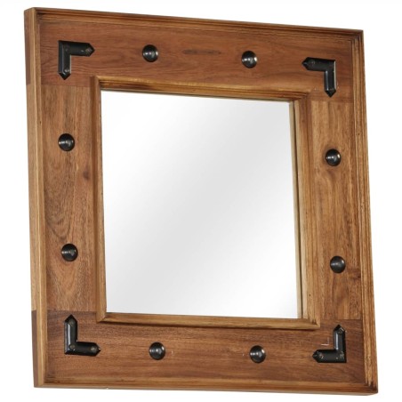 Miroir Bois d'acacia massif 50 x 50 cm