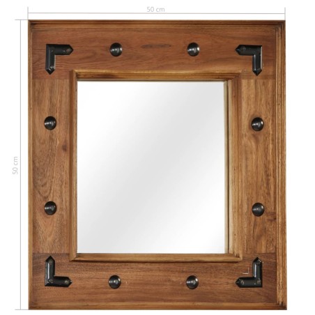 Miroir Bois d'acacia massif 50 x 50 cm
