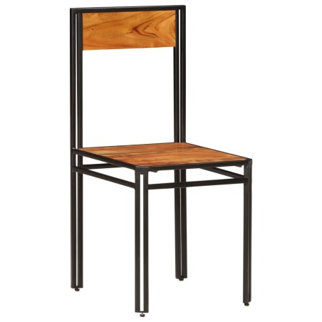 Chaises à manger lot de 2 bois d'acacia solide