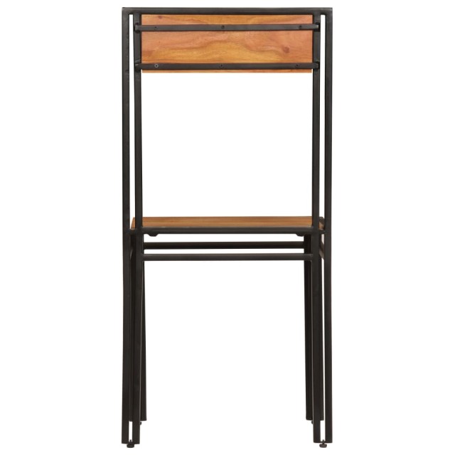 Chaises à manger lot de 2 bois d'acacia solide